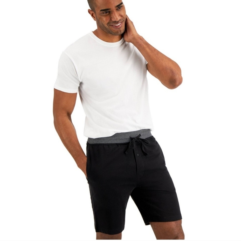 Hanes Premium Men's Pajama Shorts 1pk - Black With Grey Trim - 4XL